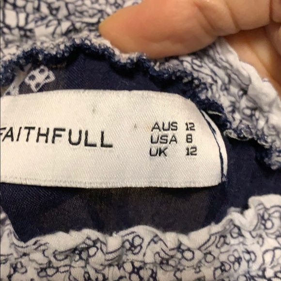 Faithful off the shoulder navy/white mini dress - Picture 8 of 8